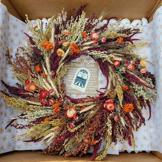 dried flower harvest wreath